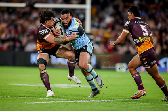 Sifa Talakai dominated for the Cronulla Sharks against the Brisbane Broncos.