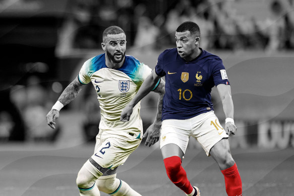 Kyle Walker and Kylian Mbappe.