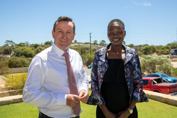 WA Premier Mark McGowan and North Metropolitan MLC-elect Ayor Makur Chuot. 