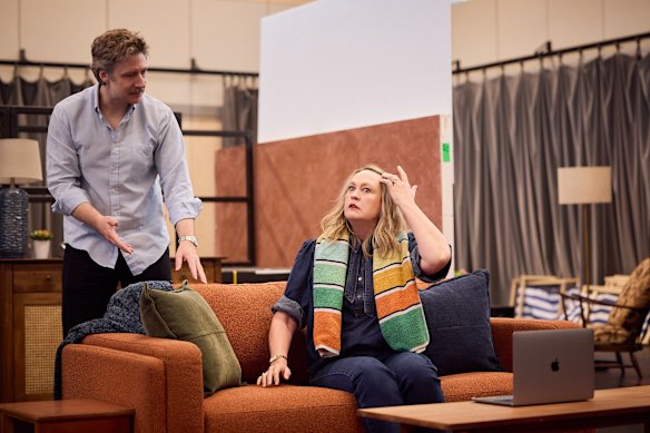 Helen Thomson (right) with Tim Walter rehearsing the play for STC.