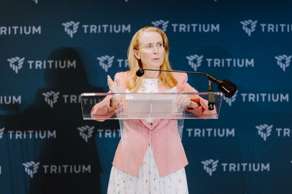 Jane Hunter at the Tritium plant opening in the US.
