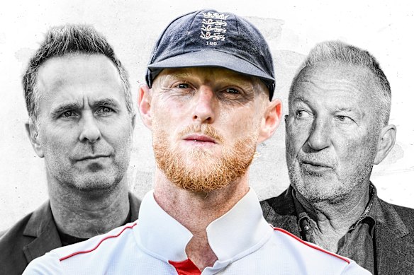 Past v present: Michael Vaughan, Ben Stokes and Ian Botham.