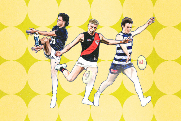 Young guns: Elijah Hollands, Nate Caddy and Max Holmes.