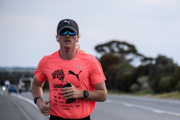 Nedd Brockmann is in the final days of his run from Perth to Sydney.