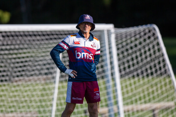 Les Kiss at Queensland training ahead of the Super Rugby Pacific season.