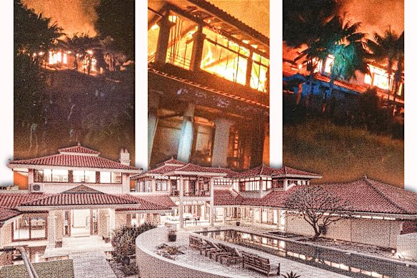 The Sapphire Beach trophy home owned by Jamie Craven caught fire on Tuesday.