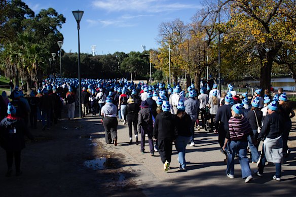 Thousands of footy fans marched to the MCG for Monday’s Big Freeze game.