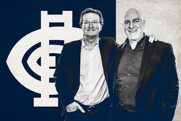 Ejecutivos de Carlton, el presidente Rob Priestley y el director ejecutivo Graham Wright.