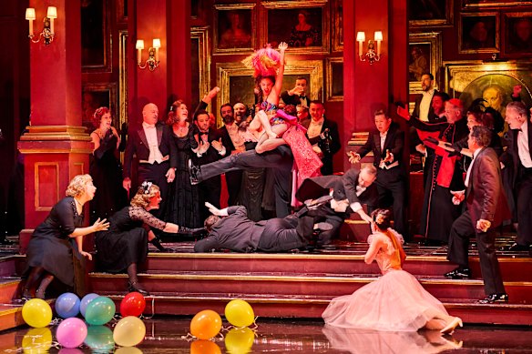 The Opera Australia Chorus evidently enjoy their debauchery in Rigoletto. 