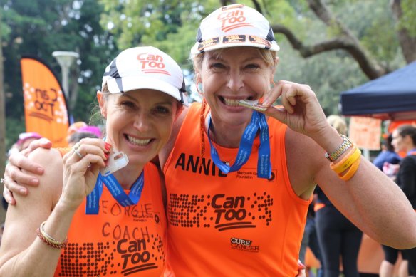 Georgie, left, a running coach, worked closely with Anne at her charity Can Too.