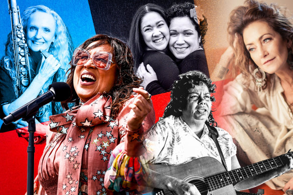 Women who are all deserving of a place in the ARIA Hall of Fame: Sandy Evans, Kate Ceberano, Vika and Linda Bull, Auriel Andrew and Wendy Matthews.