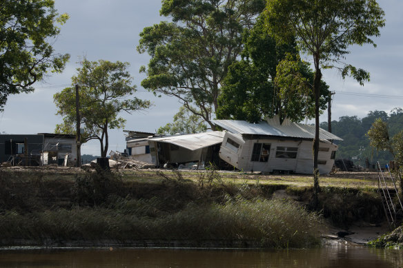 A caravan park along the Hawkesbury River. Mr Constance is asking people who usually waterski on the river to “stay away” this Easter. 