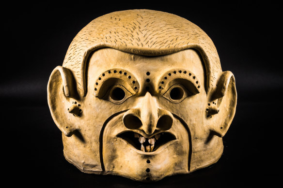 A clay mask from the village of Komunive in Papua New Guinea. 