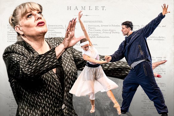 Actor Suzy Eddie Izzard and ballet maker Leo Mujic are both staging Hamlet in Brisbane.