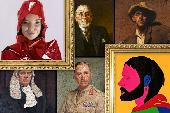 Then and now: The change in Archibald Prize subject matters comes with a dash of colour and cheek.
