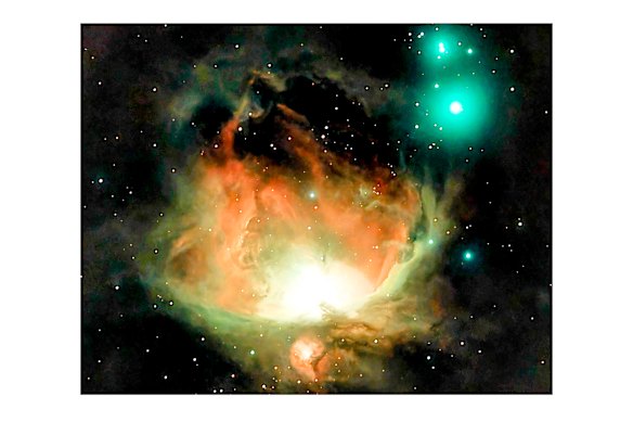 A detail from Justin Baker’s recent photo of the Orion Nebula. 