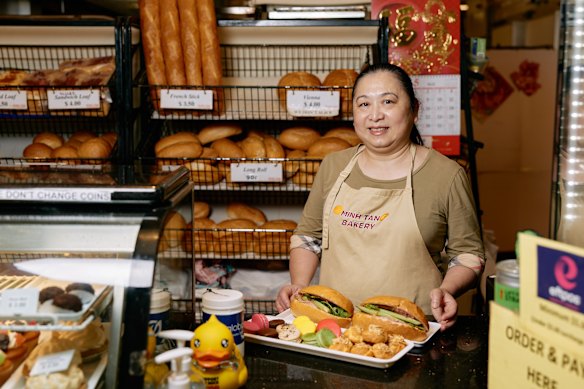 Huong Trinh at Minh Tan Bakery.