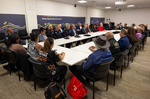 Indigenous leaders met with WA Police and the government at Dumas House on Thursday afternoon.