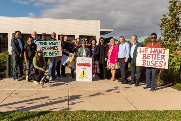 Mambourin residents gathered for a “bus marathon” last year, in protest at the lack of public transport for the new suburb.