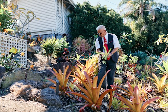 Vethecan tends the garden he created at Norman Park Station.