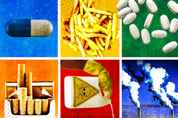 Analysis of the global burden of disease data found five commercial products are key factors in 31 per cent of all deaths annually.