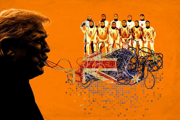 I post di Donald Trump e di una manciata di follower di alto profilo hanno amplificato la disinformazione sulla squadra di calcio femminile iraniana. 