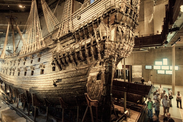 The Vasa, which sank on its maiden voyage in Stockholm’s harbour in 1628.