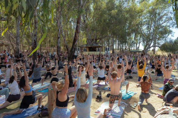 Offerings like early morning yoga at Strawberry Fields help craft an identity for these festivals beyond the music. 