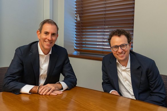 Treasurer Jim Chalmers and Anthropic CEO Dario Amodei in April.