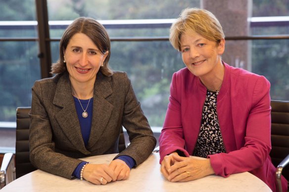 Happier times: Gladys Berejiklian and Catherine Cusack.