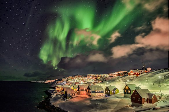 The northern lights over Nuuk.