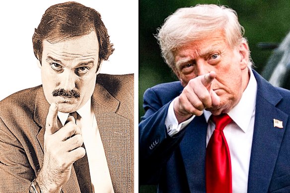 US President Donald Trump, like Basil Fawlty, is a hotelier with thinly disguised hostility towards his guests.