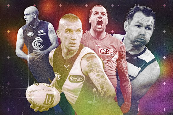 Among the best players of Scott Pendlebury’s era are Chris Judd, Dustin Martin, Lance Franklin and Patrick Dangerfield.