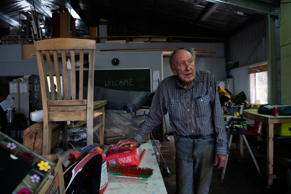 Wisemans Ferry men’s shed founding member Brian Luttrell. 