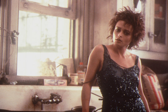 As the wild-haired, black-clad, drug-addled Marla in Fight Club.