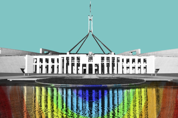 LGBTQ representation in Parliament House in Canberra has gone backwards. 