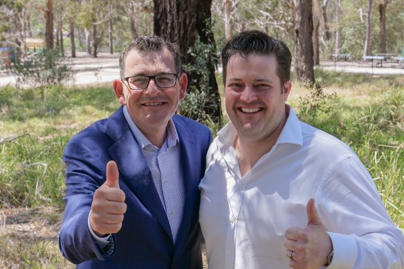 Victorian Premier Daniel Andrews with MP Will Fowles.