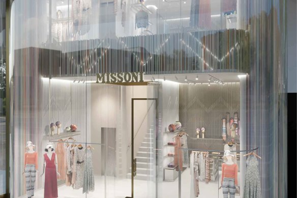 Renders of the new Missoni store at 25 Martin Place, Sydney.