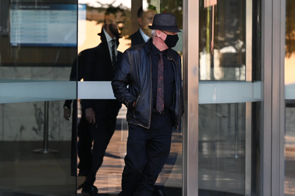 Clinton Mutten Senior leaves the NSW Supreme Court at Parramatta after giving evidence about his granddaughter Charlise Mutten.
