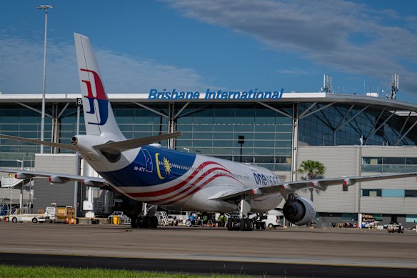 Malaysia Airlines back at Brisbane Airport on Sunday.