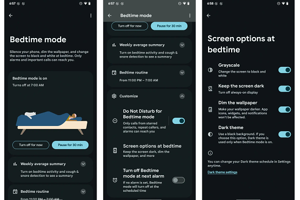 The Bedtime Mode option in Android’s Digital Wellbeing settings lets you block potential disruptions that may interfere with your designated sleep schedule.