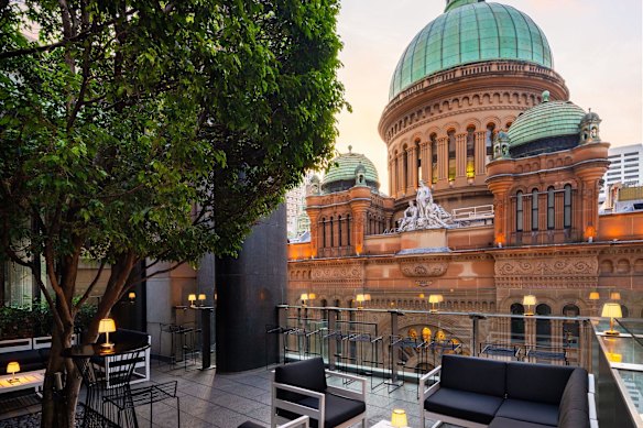 The Sydney Hilton’s Zeta Terrace facing the Queen Victoria Building.