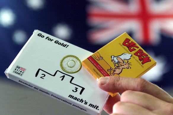 Condoms handed out to the German team at the Sydney Olympics in 2000.