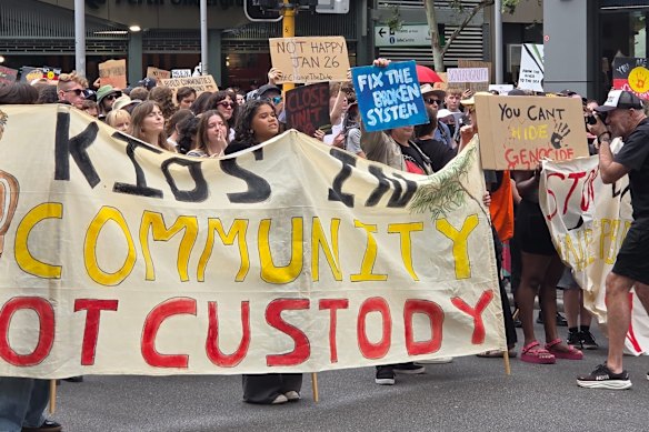 The Invasion Day rally in Perth.