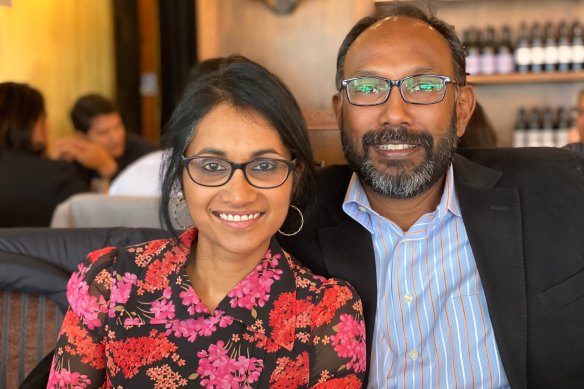 Chandran with her husband, Haran Siva.