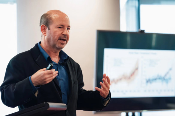Michael Mann, distinguished professor of atmospheric science at Penn State University, speaks at the climate change science panel held by the Sydney Environmental Institute last year.