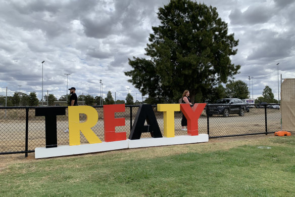 Festivalgoers were urged to grab a selfie with the Treaty sign and post to social media