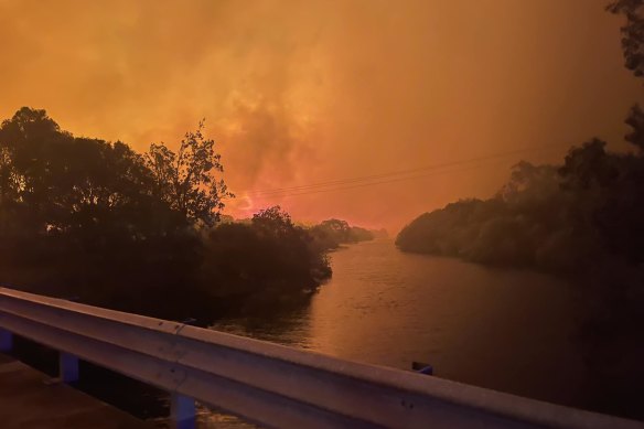 The fire at Hat Head National Park last week.