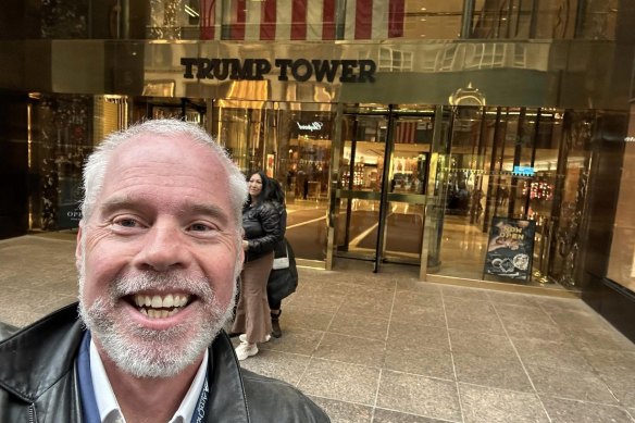 University of Sydney pro vice-chancellor Ben Eggleton outside Trump Tower.