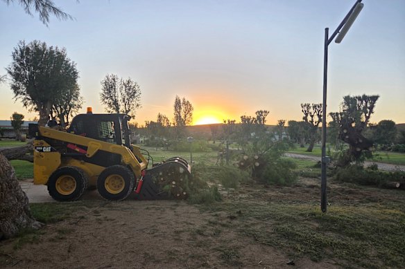 Work has started at Bayview in Coral Bay to begin clean up.